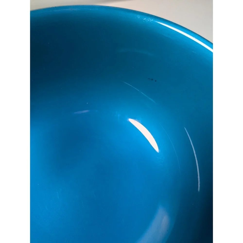 Post 1940s Reed &‎ Barton Deep Turquoise Enameled Silver Plate Bowl